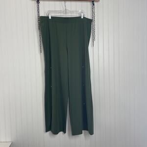 NWT AmberNoon II by Dr. Erum Ilyas SunKnit UPF 50 Wide-Leg Pants with Slit XL